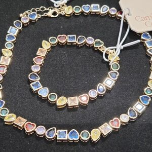 NWT Camila Coelho Tennis Bracelet And Necklace Set